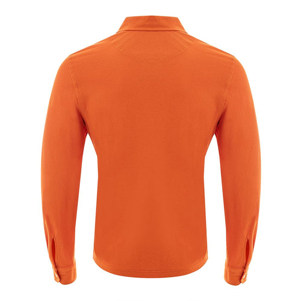 Elegante polo de algodón naranja para hombres