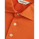 Eleganter orangefarbener Baumwollpolo für Männer