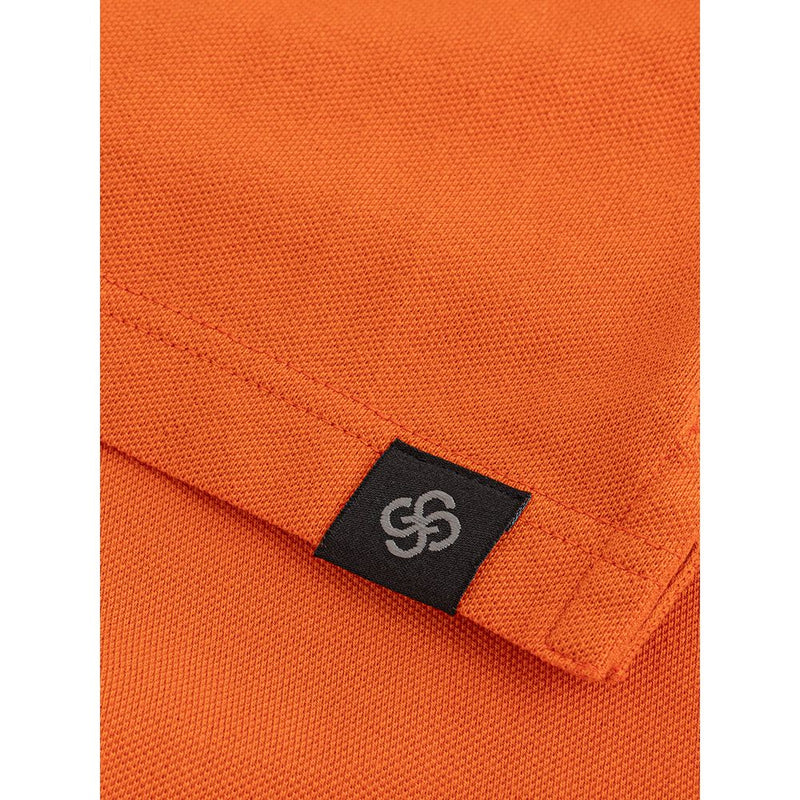 Elegante polo de algodón naranja para hombres