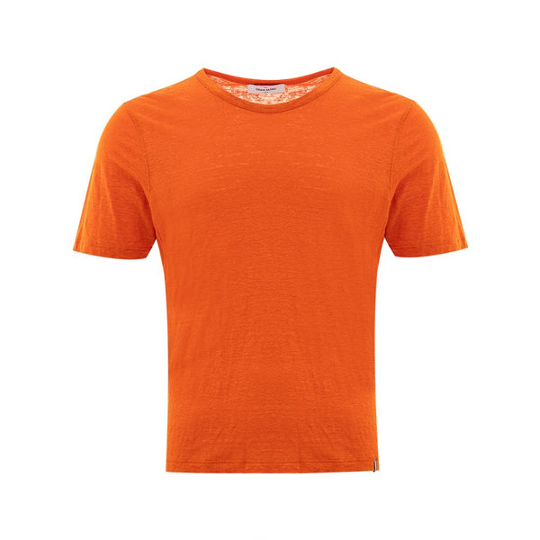 Camiseta elegante de lino en naranja vibrante