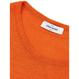 T-shirt élégant en lin en orange vibrant