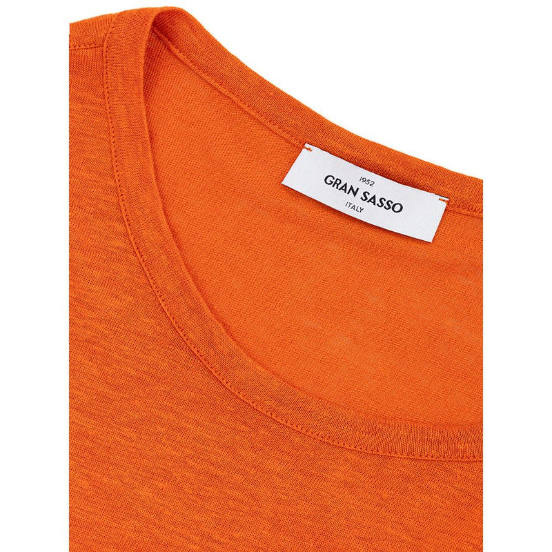 Camiseta elegante de lino en naranja vibrante