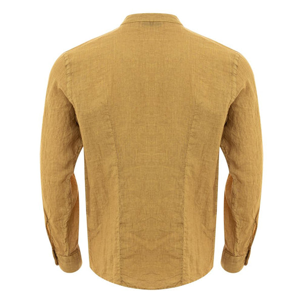 Gold Linen Elegance Men's Shirt