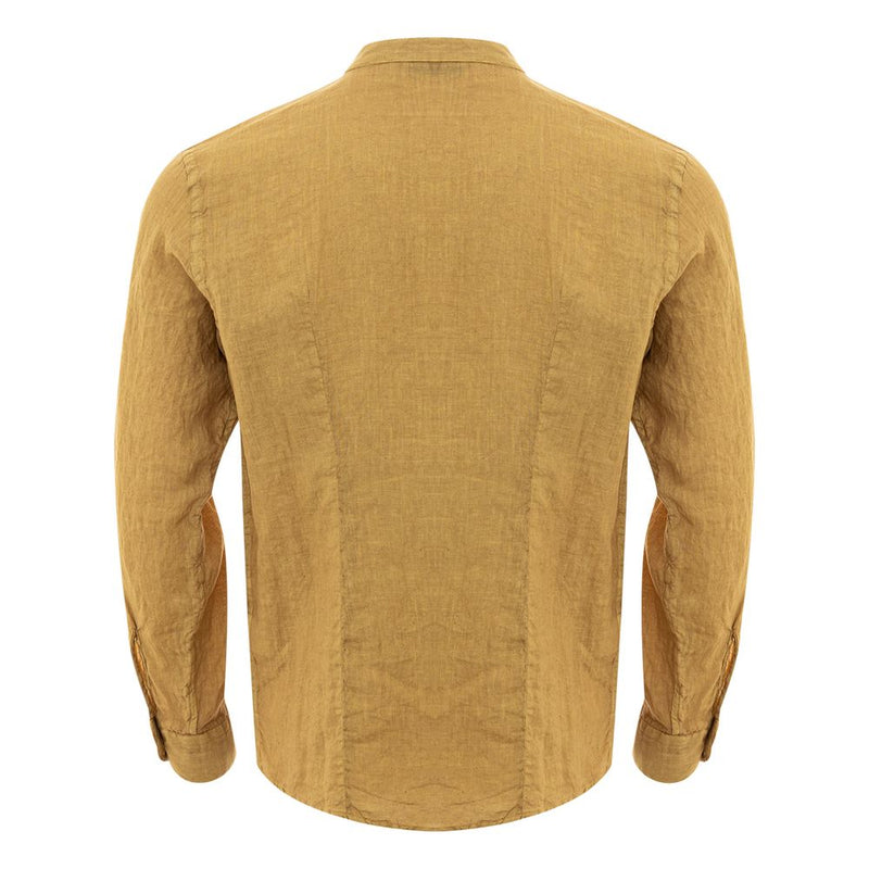 Gold Linen Elegance Men's Shirt