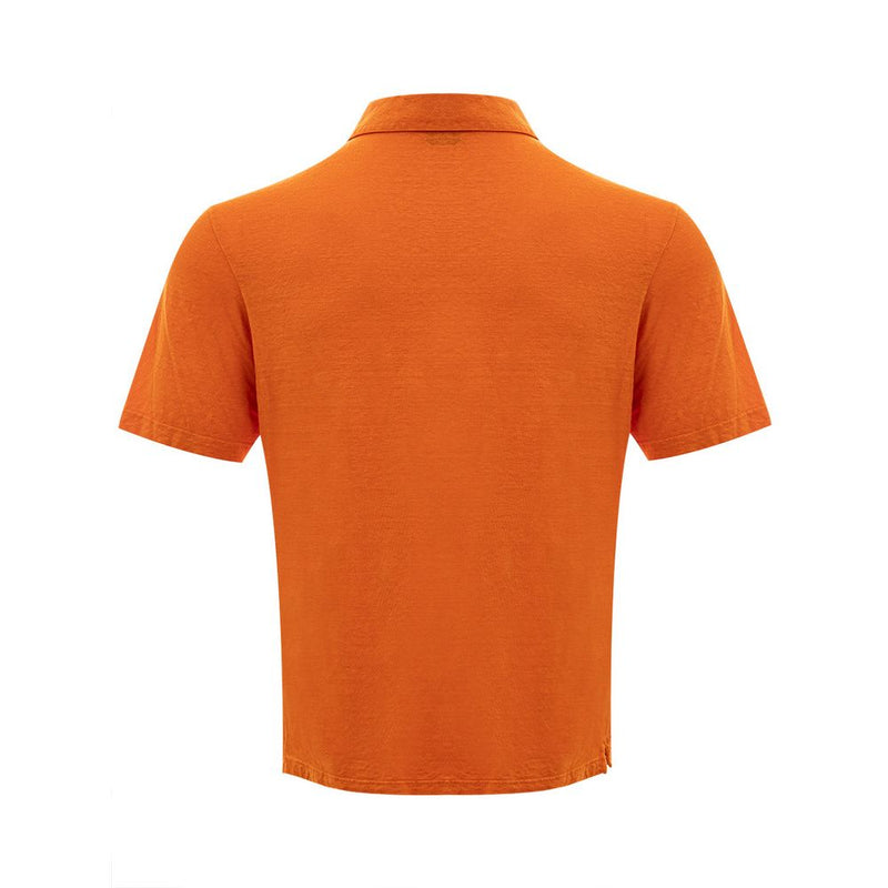 Elegante polo di lino arancione