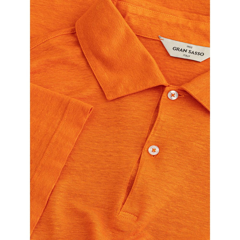 Elegantes orangefarbenes Leinen Poloshirt