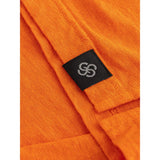 Elegantes orangefarbenes Leinen Poloshirt