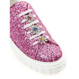 Sneaker en cuir fuchsia