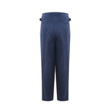 Elegantes pantalones azules de lino para hombres