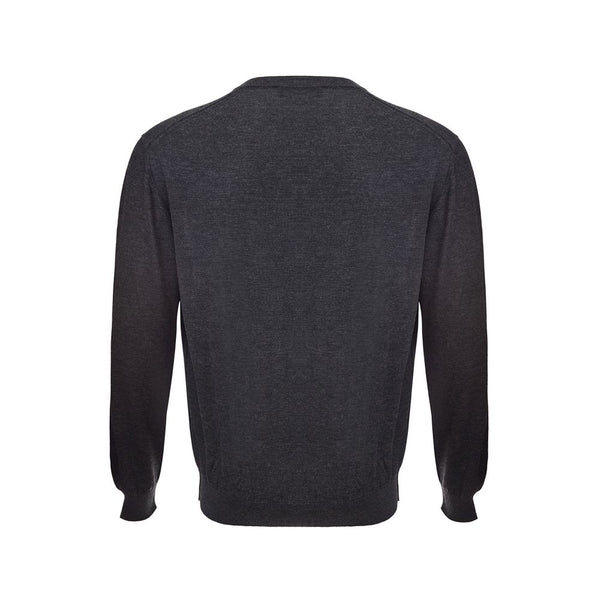 Elegante maglione grigio cashmere per uomini