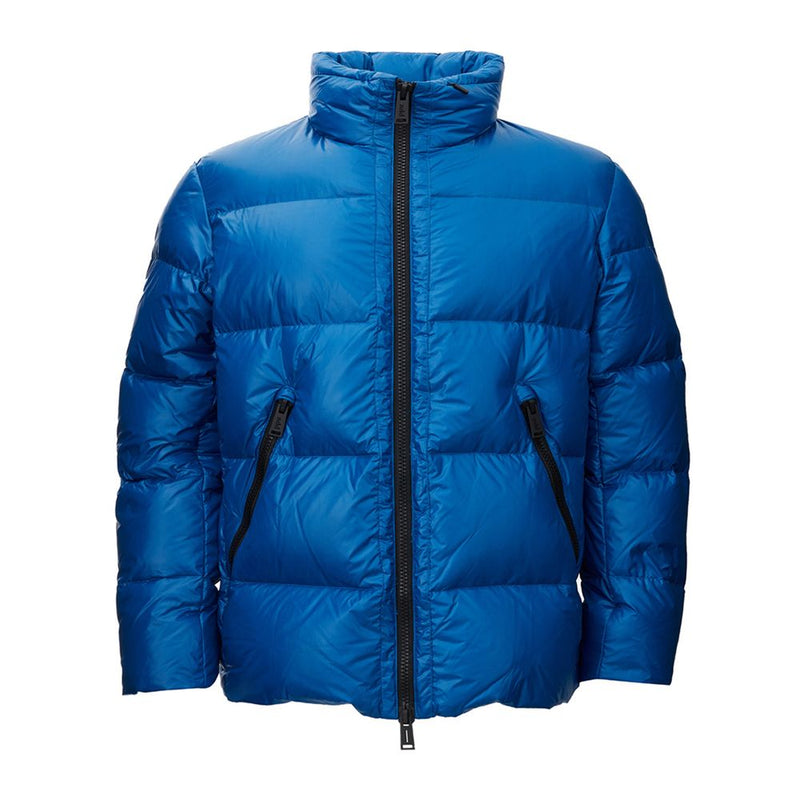 Sleek Polyamide Men's Blue Jacket