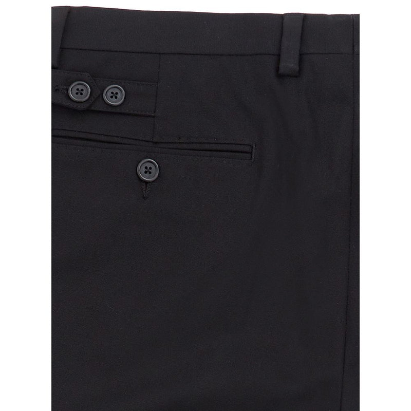 Elegantes pantalones de algodón negro para hombres