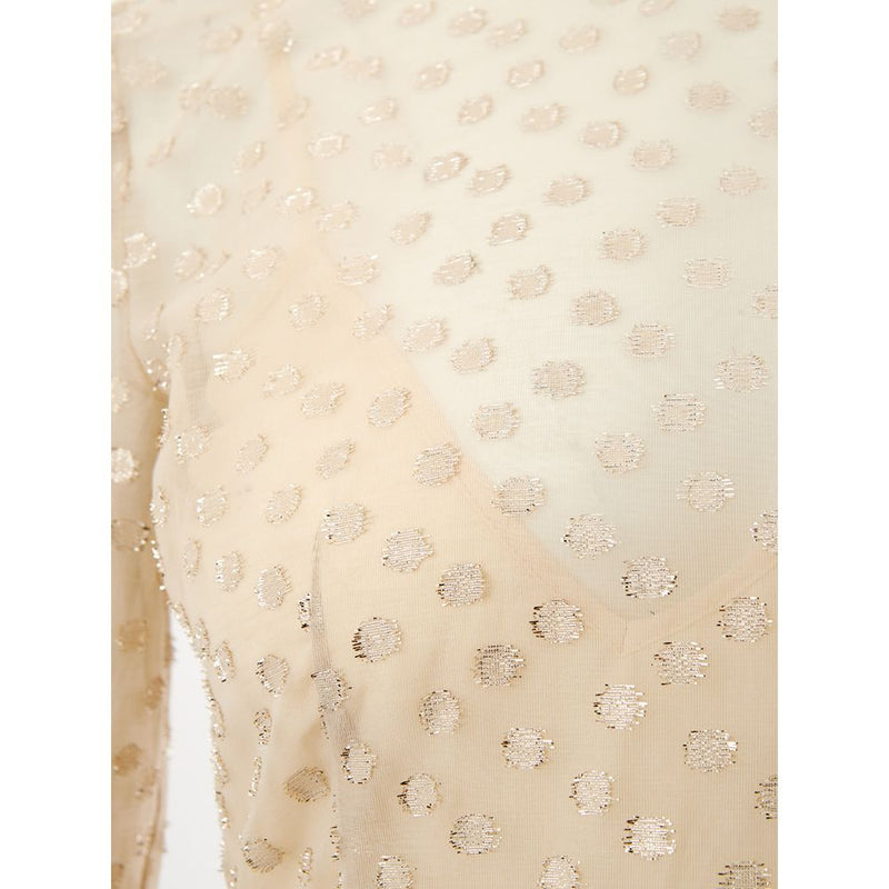 Beige Baumwoll -Eleganzkleid