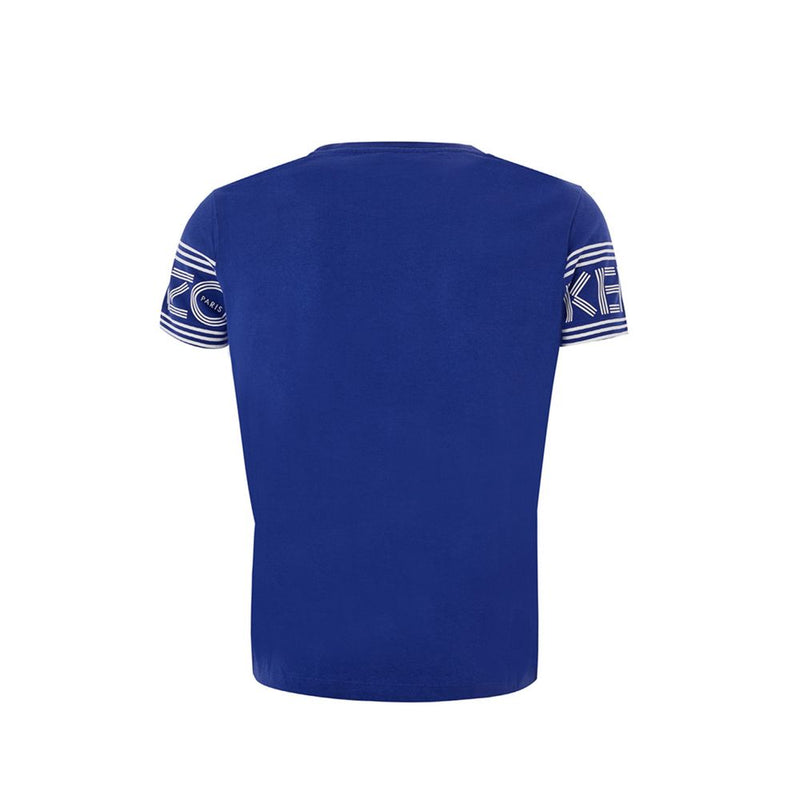 Chic Blue Cotton T -Shirt für stilvollen Komfort