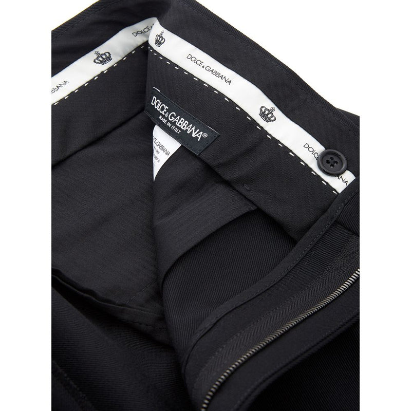 Elegantes pantalones negros de poliéster para hombres