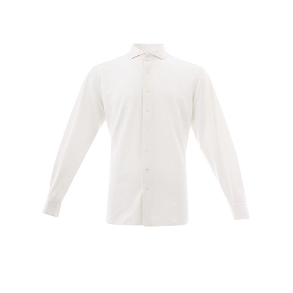 Camisa de hombre de algodón blanco elegante