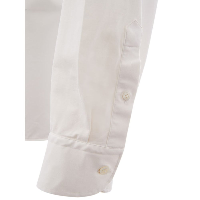 Camisa de hombre de algodón blanco elegante