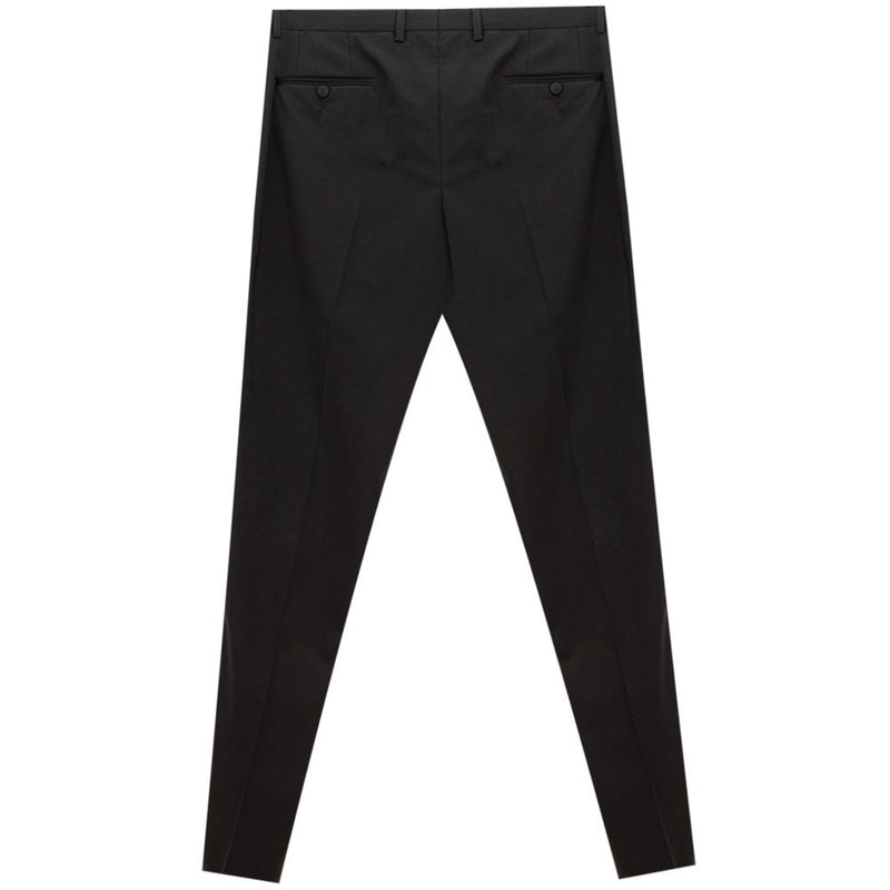 Sleek Black Wool Trousers for Men