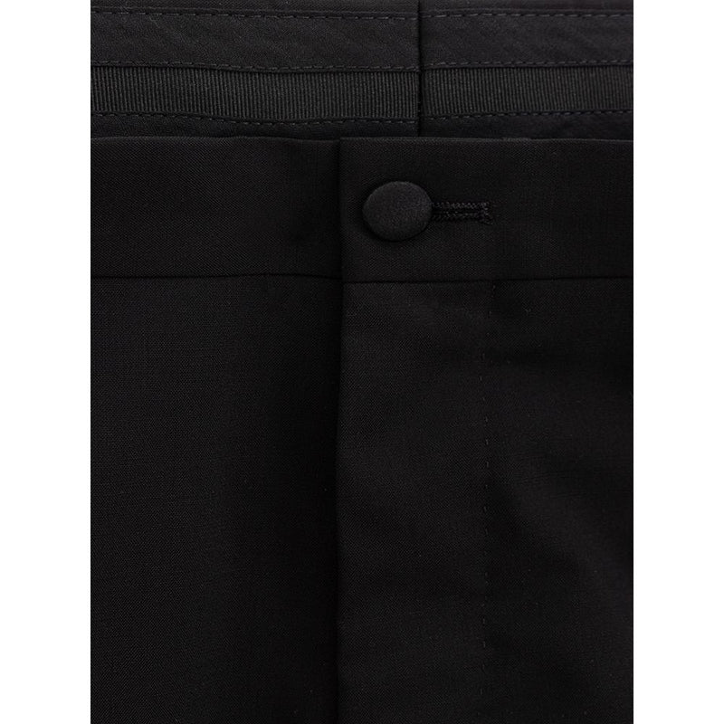 Pantalon élégant en laine noire pour hommes