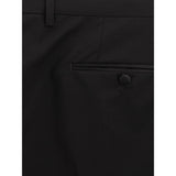 Sleek Black Wool Trousers for Men