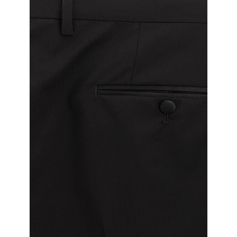 Schlanke schwarze Wollhose für Männer