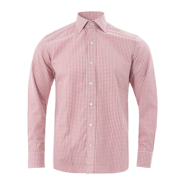 Elegante camicia da uomo rosa di cotone