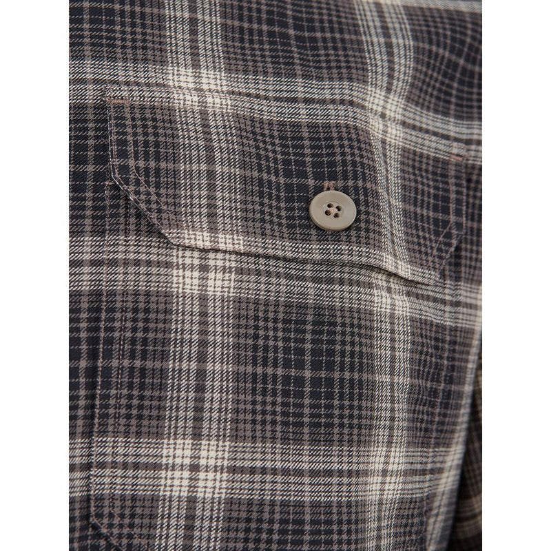 Elegante camicia di cotone grigio per uomini