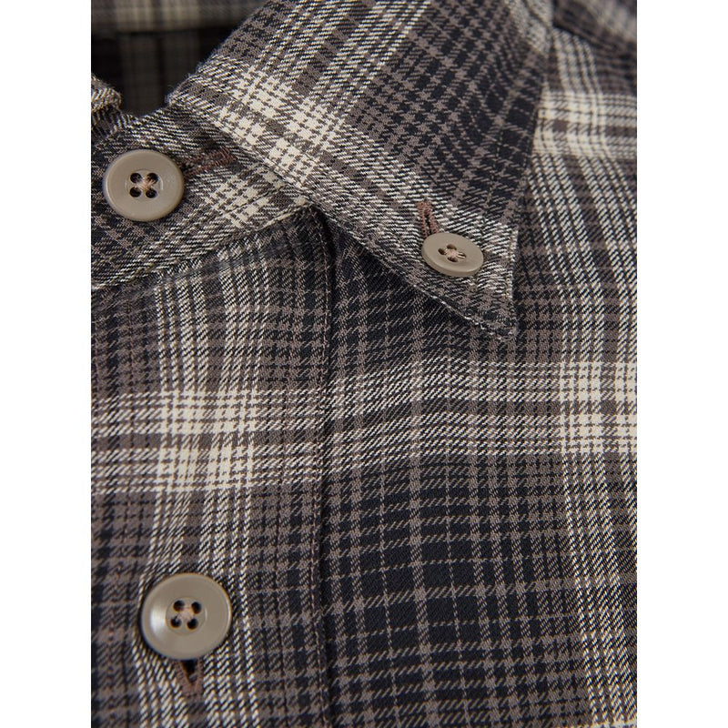 Elegante camisa de algodón gris para hombres