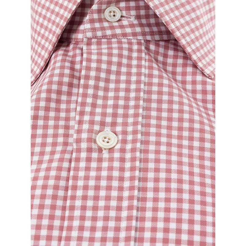 Elegante camicia da uomo rosa di cotone