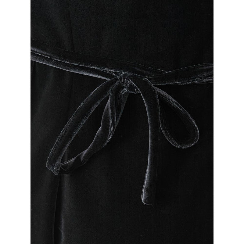 Chic Black Polyester Schichtkleid