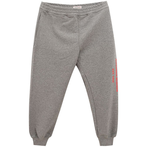 Pantalones de mezcla de algodón gris elegante