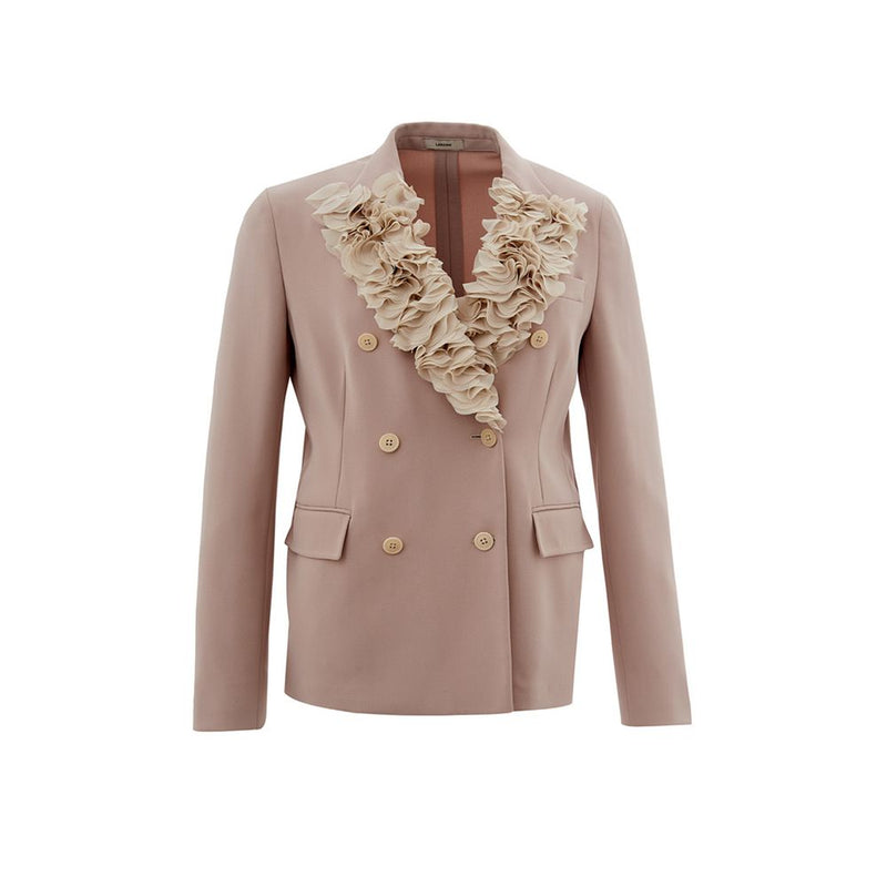 Elegante graue italienische Polyesterjacke für Frauen