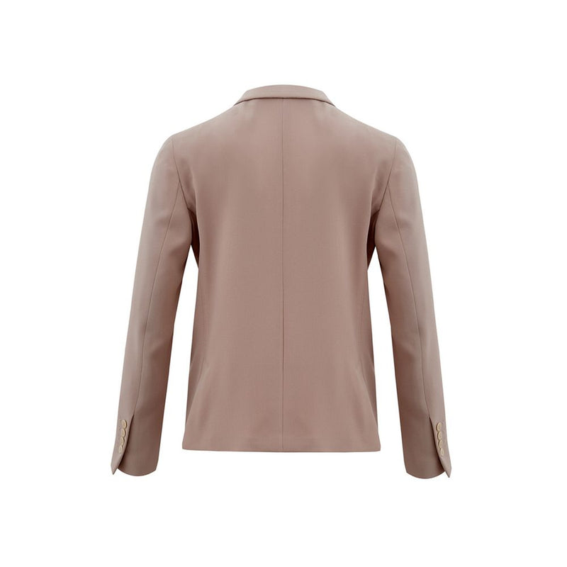 Elegante chaqueta de poliéster italiano gris para mujeres