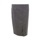 Jupe crayon en laine gris chic