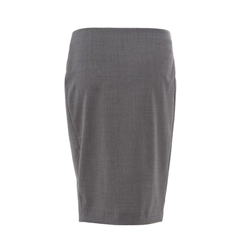 Jupe crayon en laine gris chic