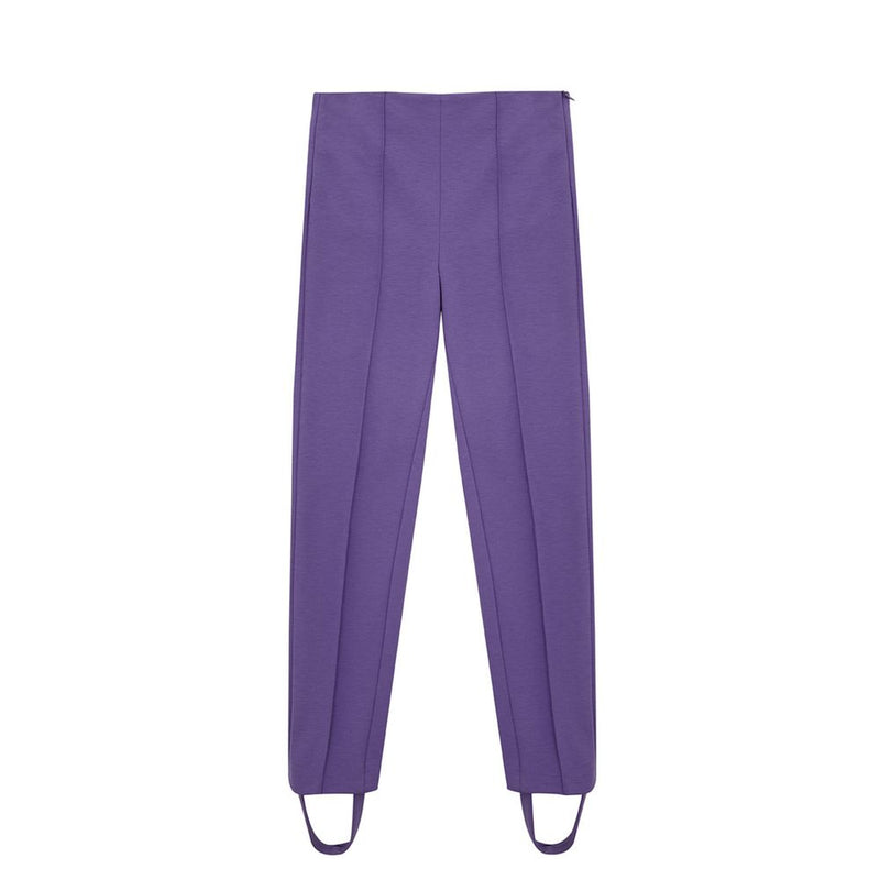 Pantalon viscose violet élégant