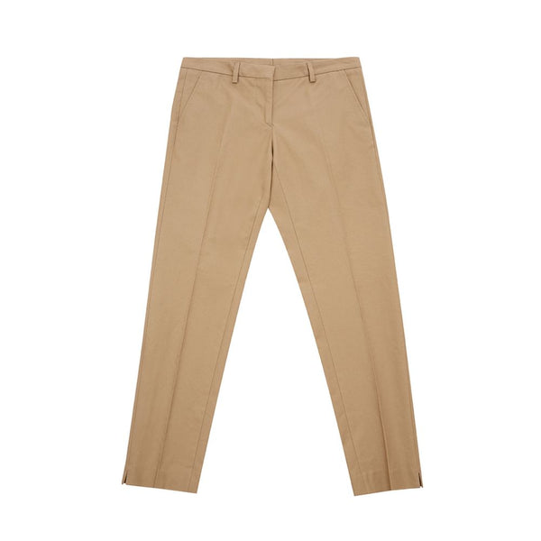 Pantalon en coton brun élégant pour femmes