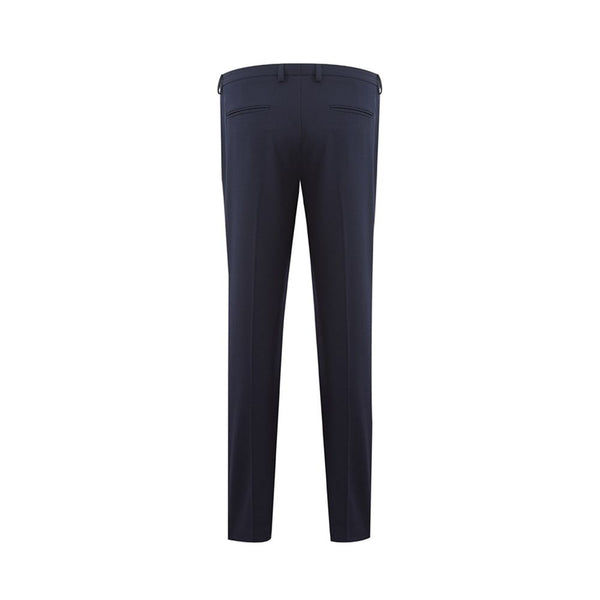 Elegantes pantalones de lana azul para mujeres