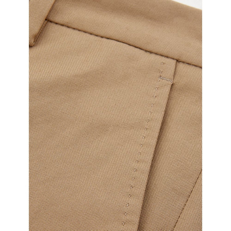 Elegantes pantalones de algodón marrón para mujeres