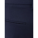 Elegantes pantalones de lana azul para mujeres