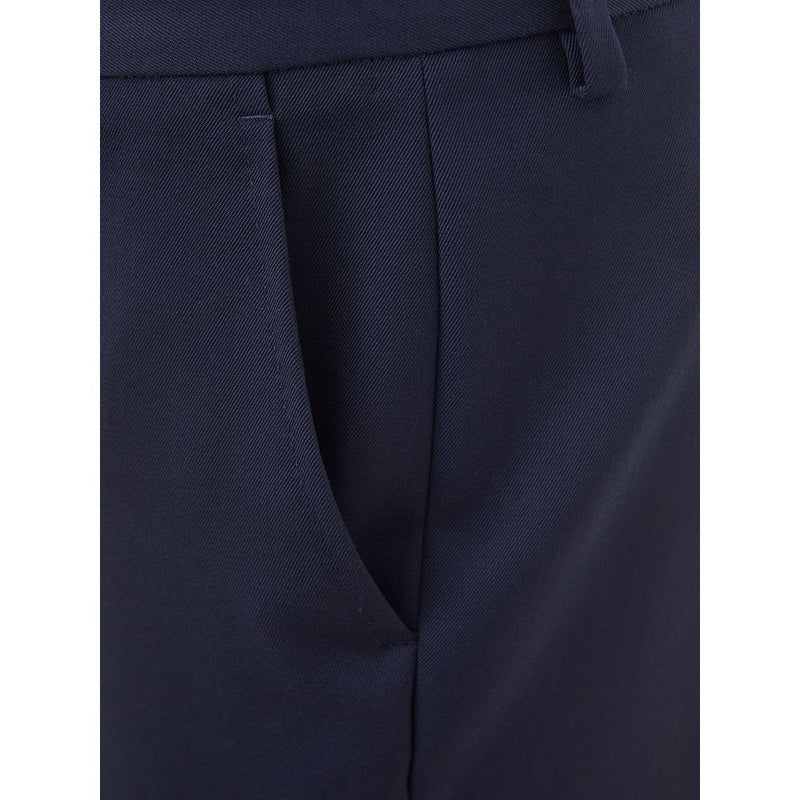 Eleganti pantaloni di lana blu per le donne