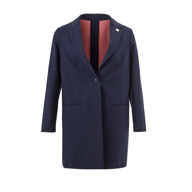 Elegancia de algodón de Lardini: chaqueta azul elegante