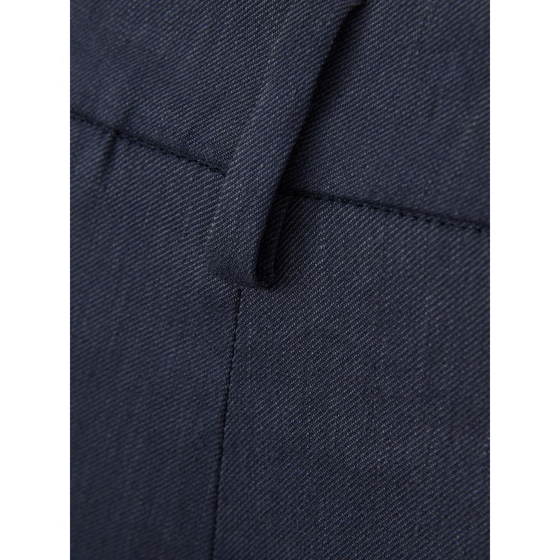 Pantalones de lino azul elegantes