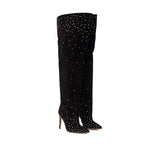 Elegant Black Suede Ankle Boots