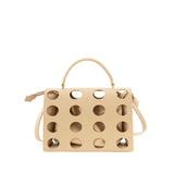 Borsa chic in pelle beige per stile sofisticato