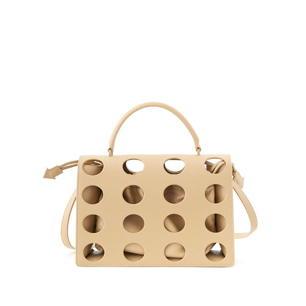 Sac à main en cuir beige chic pour style sophistiqué