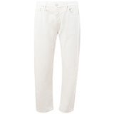 Elegantes pantalones de algodón blanco