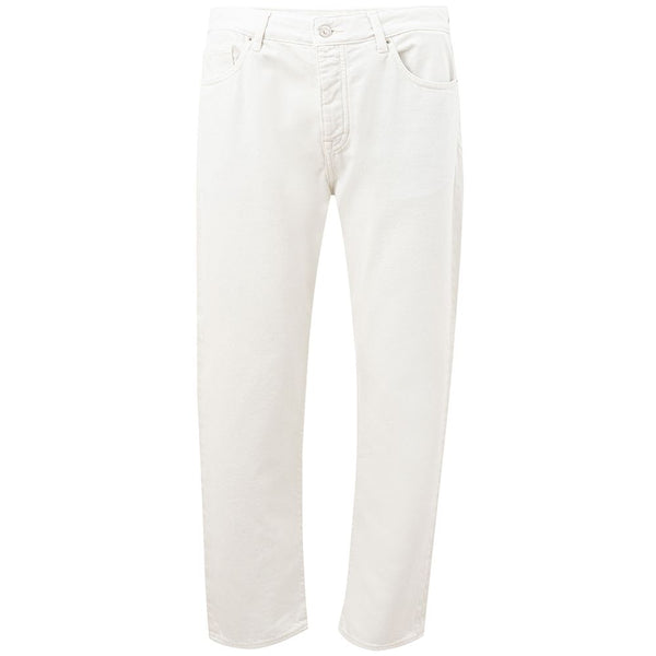 Elegant White Cotton Trousers