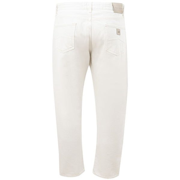 Elegantes pantalones de algodón blanco