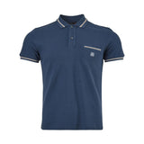 Elegante polo di cotone italiano blu italiano